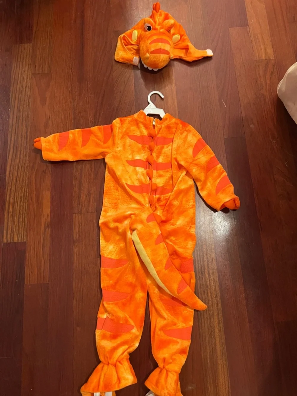 Amazon Orange and Yellow Plush Dragon Costume with Hood and Tail